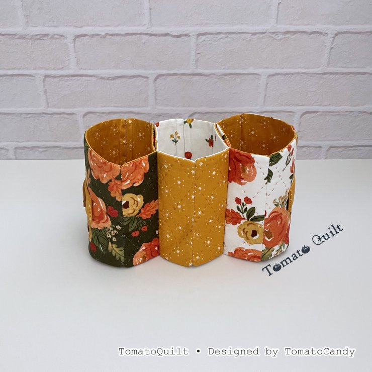 No.284 Connectable Fold-Flat Fabric Basket, PDF Pattern, Hand Sewing, Video Tutorial Only (No Printed Instructions)
