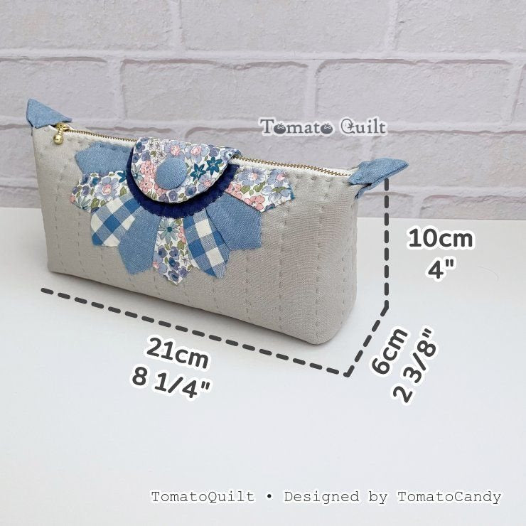 No.286 Quilted Dresden Daily Zipper Pouch, PDF Pattern Only, Hand Sewing, No Written Instructions, YouTube Tutorial