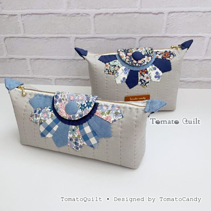 No.286 Quilted Dresden Daily Zipper Pouch, PDF Pattern Only, Hand Sewing, No Written Instructions, YouTube Tutorial