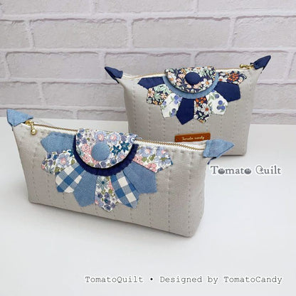 No.286 Quilted Dresden Daily Zipper Pouch, PDF Pattern Only, Hand Sewing, No Written Instructions, YouTube Tutorial