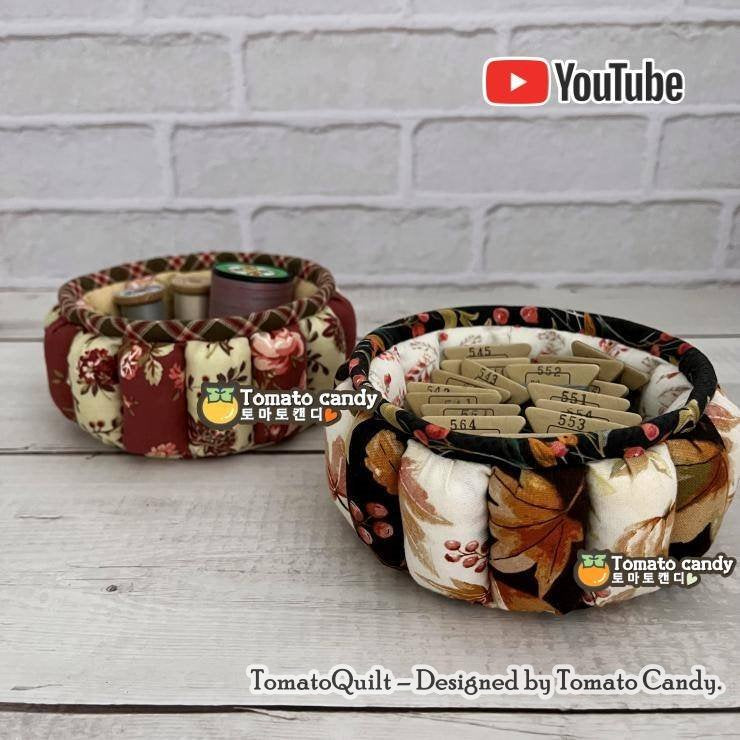 No.014 Puff, Quilt Mini basket. Hand Sewing Pattern Only, No Written Instructions, YouTube Tutorial,  Instant Download PDF.