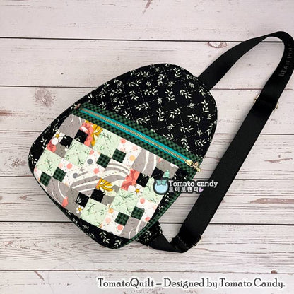 No.051 Small Hand-Sewn Patchwork Sling Bag Pattern. Pattern Only, YouTube Tutorial, No Written Instructions, Instant Download PDF.