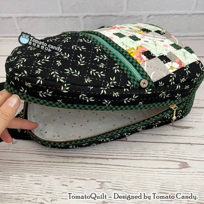 No.051 Small Hand-Sewn Patchwork Sling Bag Pattern. Pattern Only, YouTube Tutorial, No Written Instructions, Instant Download PDF.