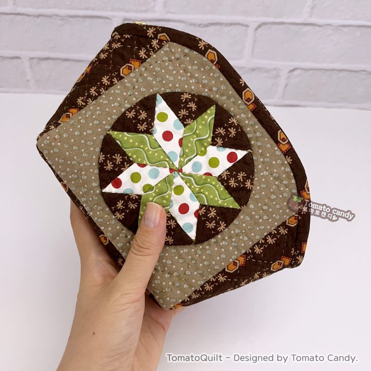 No.049 Diamond patchwork pouch pattern. Hand Sewing Pattern Only, YouTube Tutorial, No Written Instructions.