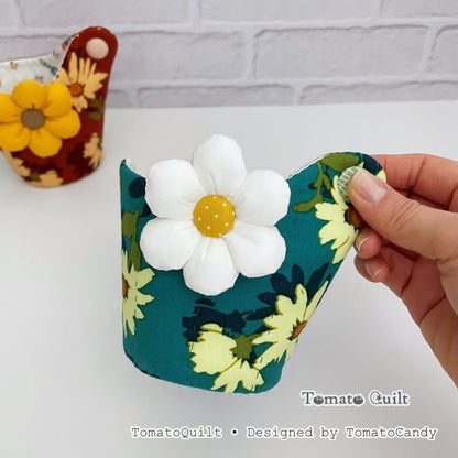 No.288 Small quilted fabric basket, PDF Pattern Only, Hand Sewing, No Written Instructions, YouTube Tutorial