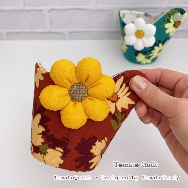 No.288 Small quilted fabric basket, PDF Pattern Only, Hand Sewing, No Written Instructions, YouTube Tutorial