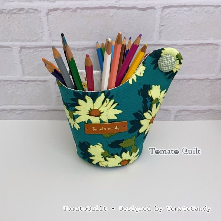 No.288 Small quilted fabric basket, PDF Pattern Only, Hand Sewing, No Written Instructions, YouTube Tutorial
