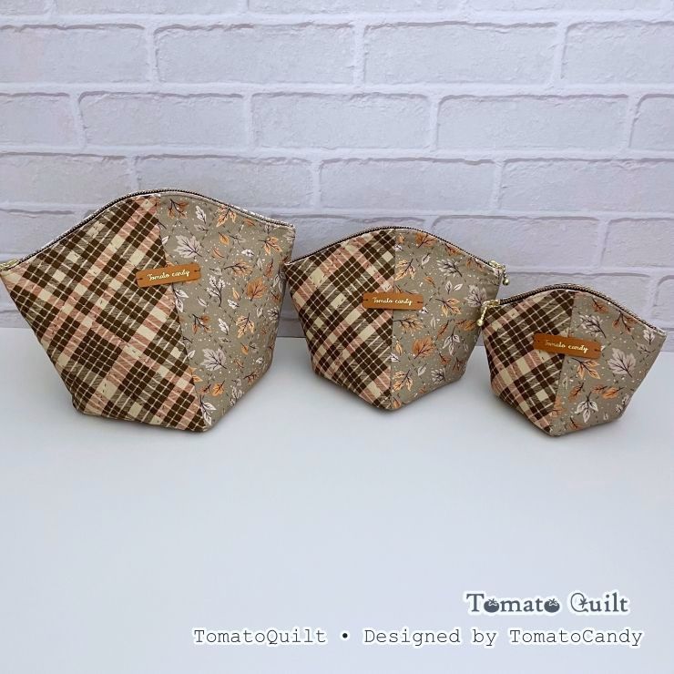 No.289 Quilted Boxy Zipper Pouch PDF Sewing Pattern, 3 Sizes, Hand Sewing, YouTube Tutorial, No Written Instructions