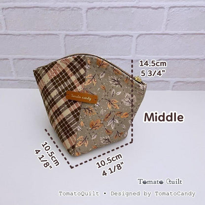 No.289 Quilted Boxy Zipper Pouch PDF Sewing Pattern, 3 Sizes, Hand Sewing, YouTube Tutorial, No Written Instructions