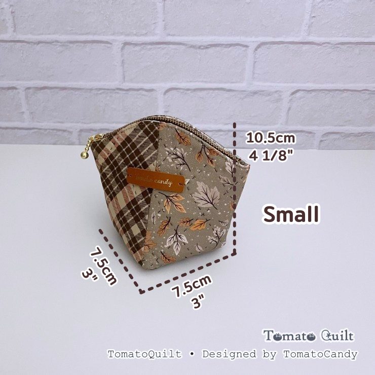 No.289 Quilted Boxy Zipper Pouch PDF Sewing Pattern, 3 Sizes, Hand Sewing, YouTube Tutorial, No Written Instructions