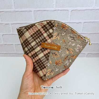 No.289 Quilted Boxy Zipper Pouch PDF Sewing Pattern, 3 Sizes, Hand Sewing, YouTube Tutorial, No Written Instructions
