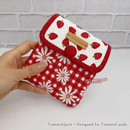 No.264 Lovely simple pouch pattern. Pocket Organizer, Gift Idea, Hand Sewing Pattern Only, No Written Instructions, YouTube Tutorial, PDF