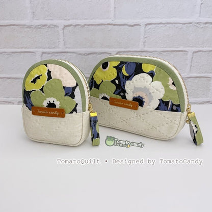 No.268 2-Way Quilted Pouch Set Pattern – Two Styles, Hand Sewing, No Written Instructions, YouTube Tutorial, PDF