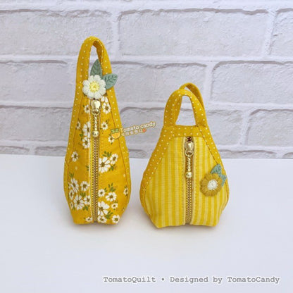 No.271 Water Drop Zipper Pouch – 3 Sizes, PDF Pattern Only, Hand Sewing, YouTube Tutorial, No Written Instructions