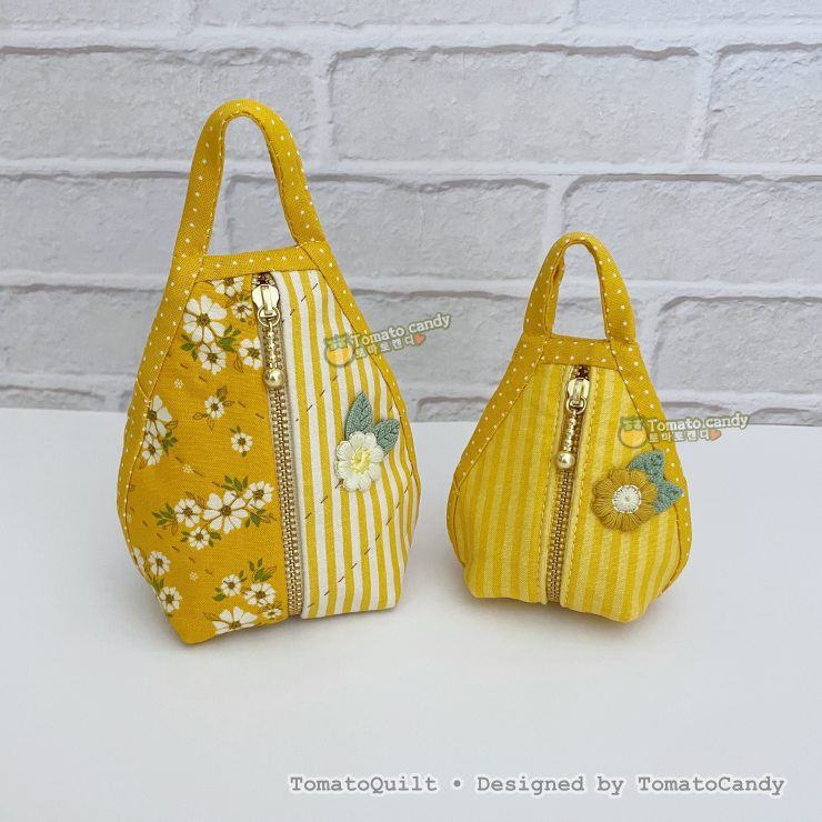 No.271 Water Drop Zipper Pouch – 3 Sizes, PDF Pattern Only, Hand Sewing, YouTube Tutorial, No Written Instructions