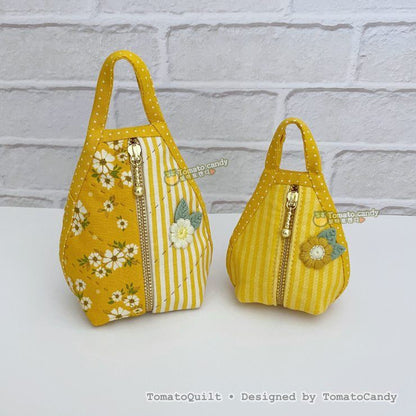 No.271 Water Drop Zipper Pouch – 3 Sizes, PDF Pattern Only, Hand Sewing, YouTube Tutorial, No Written Instructions
