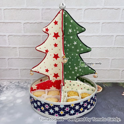 No.245 Christmas Tree Cookie Basket pattern. Instant Download PDF pattern. Hand Sewing. Pattern Only, No Written Instructions, , YouTube Tutorial.