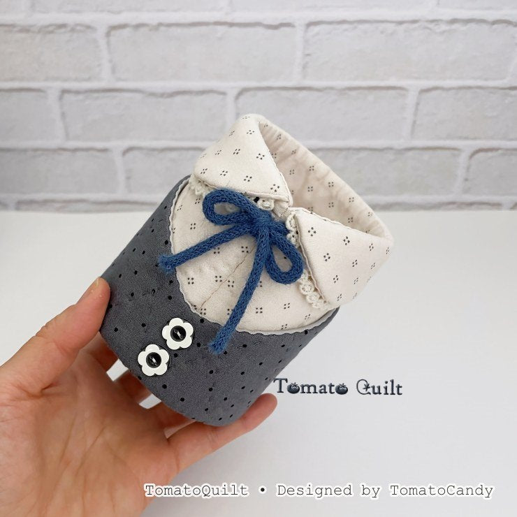 No.274 Shirt Style Pencil Holder pattern – 2 Designs, No Written Instructions, YouTube Tutorial, Hand Sewing