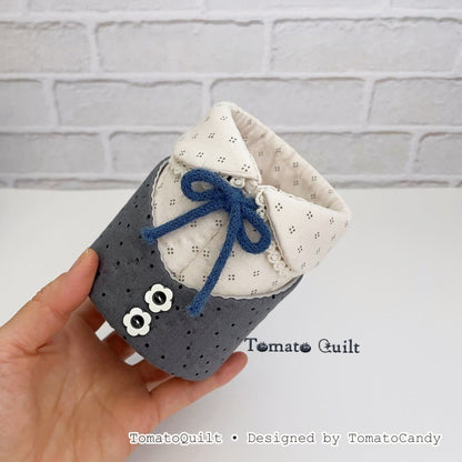 No.274 Shirt Style Pencil Holder pattern – 2 Designs, No Written Instructions, YouTube Tutorial, Hand Sewing