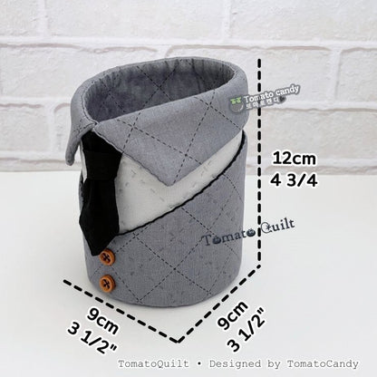 No.274 Shirt Style Pencil Holder pattern – 2 Designs, No Written Instructions, YouTube Tutorial, Hand Sewing