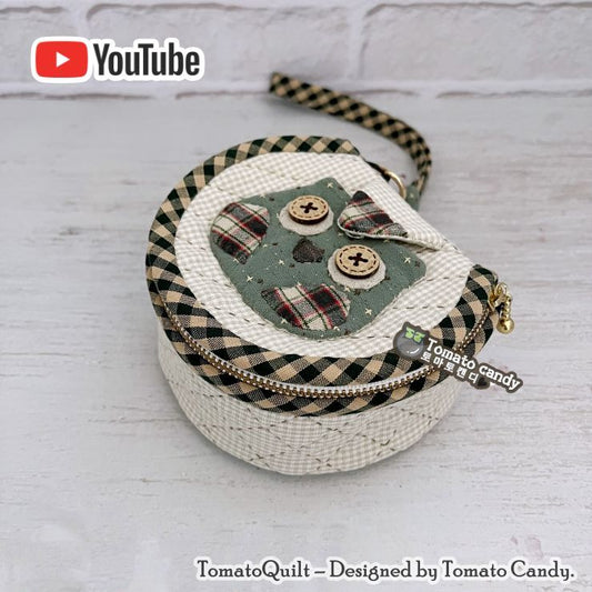 No.025 Cute Owl Mini Hand Pouch. Hand Sewing Pattern Only, YouTube Tutorial, No Written Instructions, Instant Download PDF.