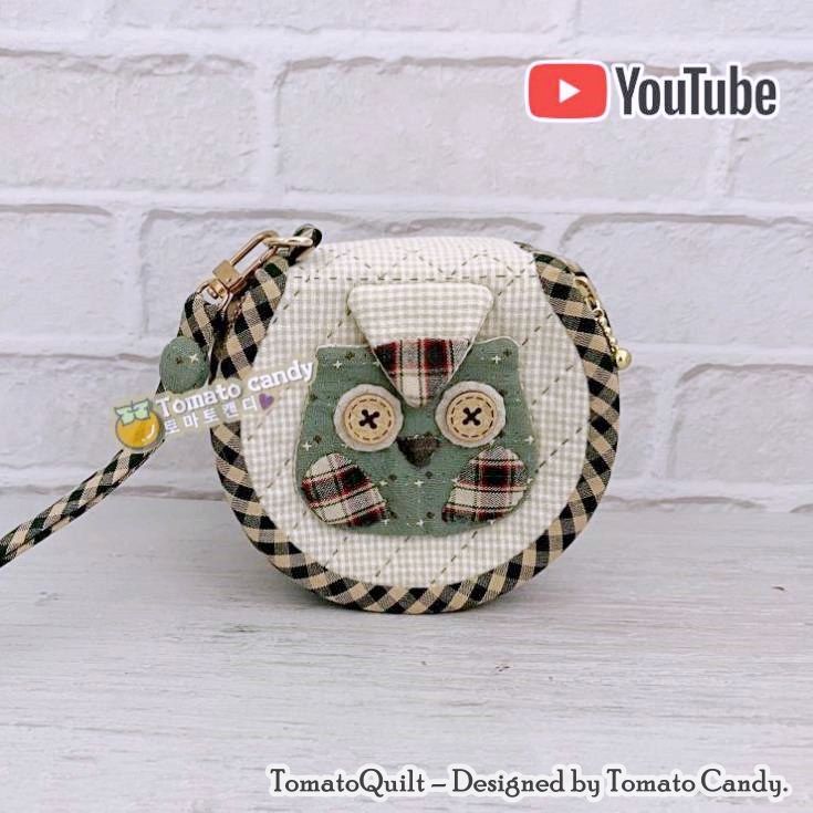 No.025 Cute Owl Mini Hand Pouch. Hand Sewing Pattern Only, YouTube Tutorial, No Written Instructions, Instant Download PDF.