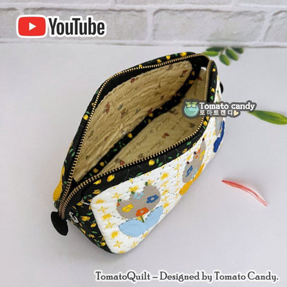 No.032 Tulip triangular pouch, Hand Sewing Pattern Only, YouTube Tutorial, No Written Instructions, Instant Download PDF.