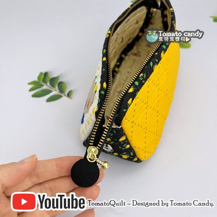 No.032 Tulip triangular pouch, Hand Sewing Pattern Only, YouTube Tutorial, No Written Instructions, Instant Download PDF.