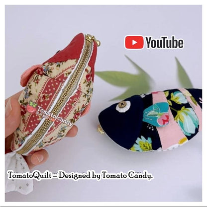 No.036 Fish shape coin purse. Hand Sewing Pattern Only, YouTube Tutorial, No Written Instructions, Instant Download PDF.