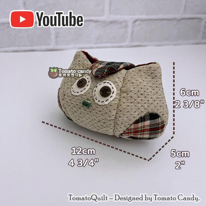 No.055  Owl-shaped handbag (Two sizes), Hand Sewing Pattern Only, YouTube Tutorial, No Written Instructions, Instant Download PDF.