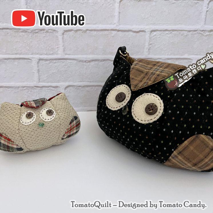 No.055  Owl-shaped handbag (Two sizes), Hand Sewing Pattern Only, YouTube Tutorial, No Written Instructions, Instant Download PDF.