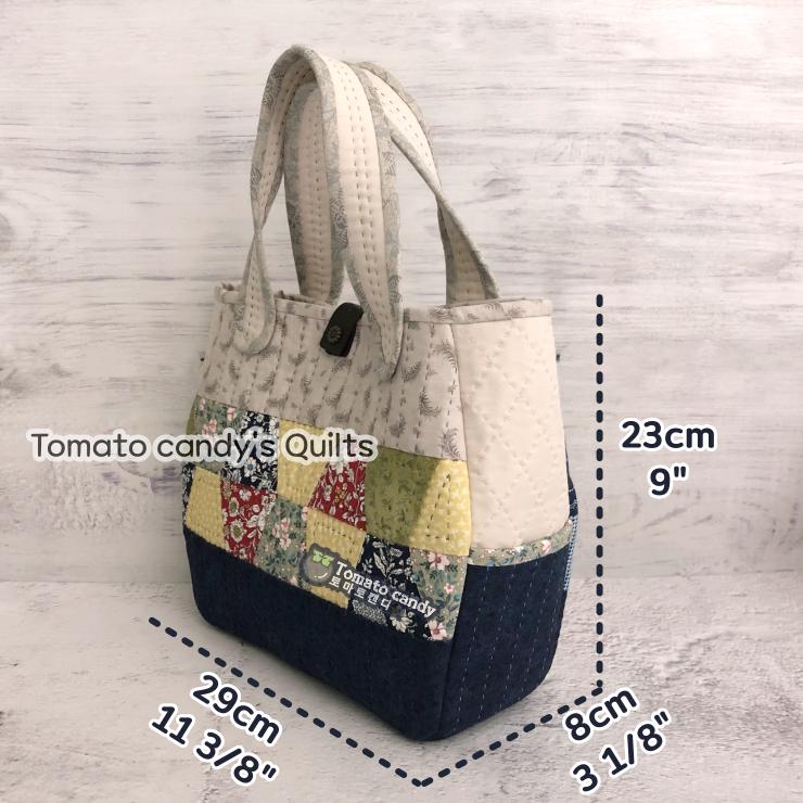 No.073 Tumbler Patchwork Tote Bag pattern. Hand Sewing Pattern Only, YouTube Tutorial, No Written Instructions, Instant Download PDF.