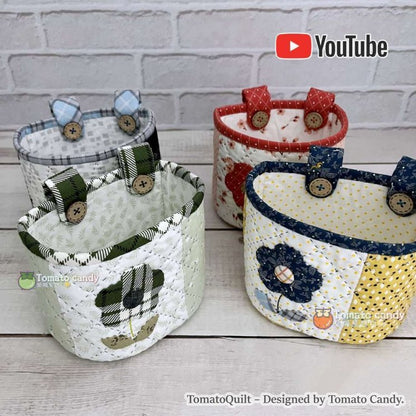 No.079 Accessory/storage basket. Hand Sewing Pattern Only, YouTube Tutorial, No Written Instructions, Instant Download PDF.