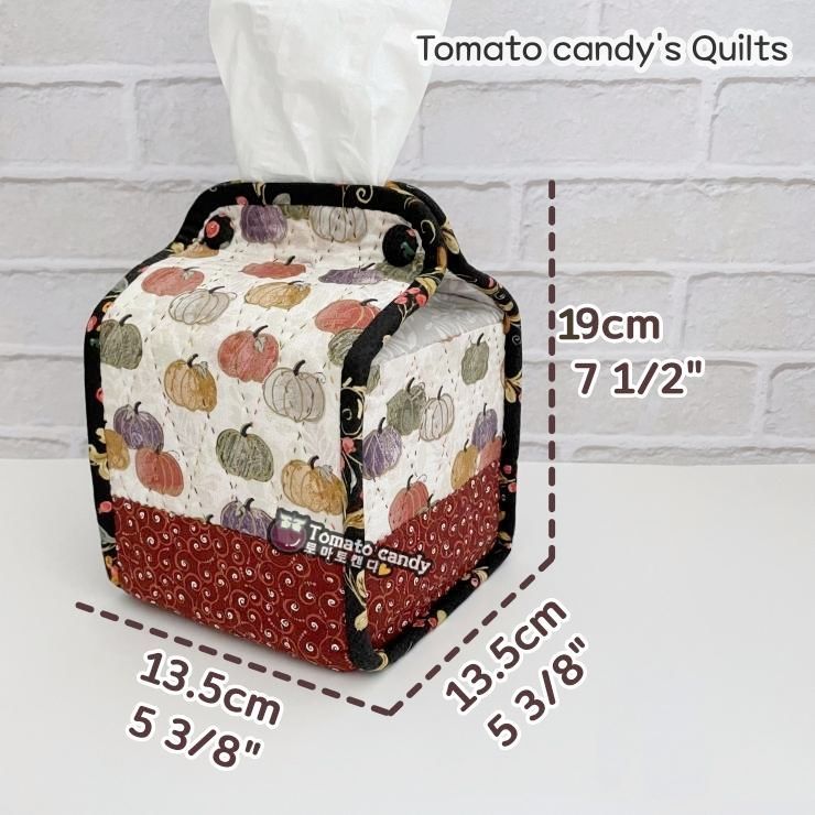 No.086 Square tissue box case pattern . Hand Sewing Pattern Only, YouTube Tutorial, No Written Instructions, Instant Download PDF.