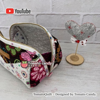 No.093 Fabric Big pouch (Wide). Hand Sewing Pattern Only, YouTube Tutorial, No Written Instructions, Instant Download PDF.