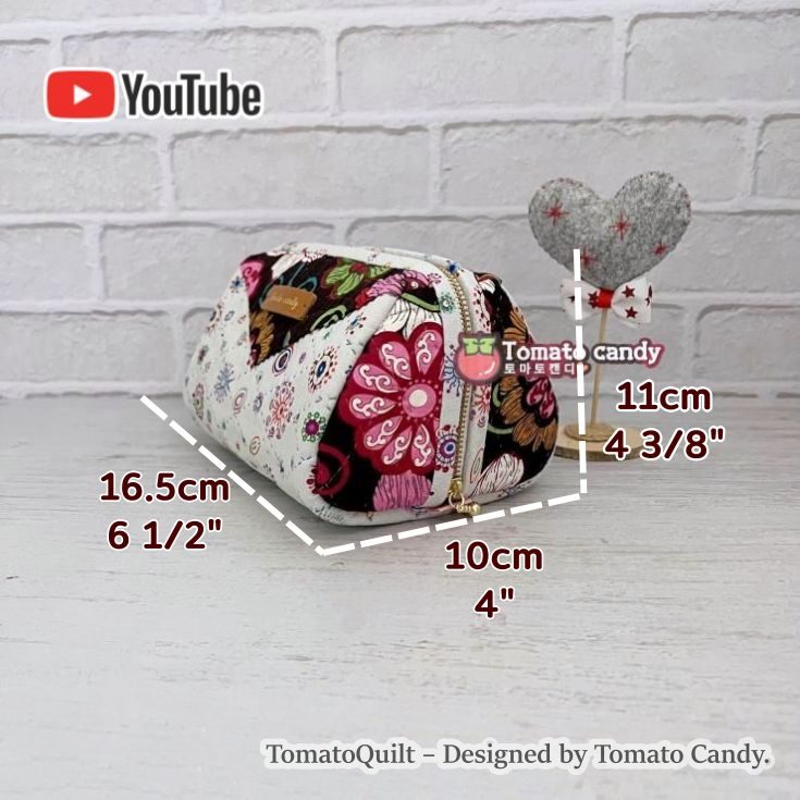 No.093 Fabric Big pouch (Wide). Hand Sewing Pattern Only, YouTube Tutorial, No Written Instructions, Instant Download PDF.