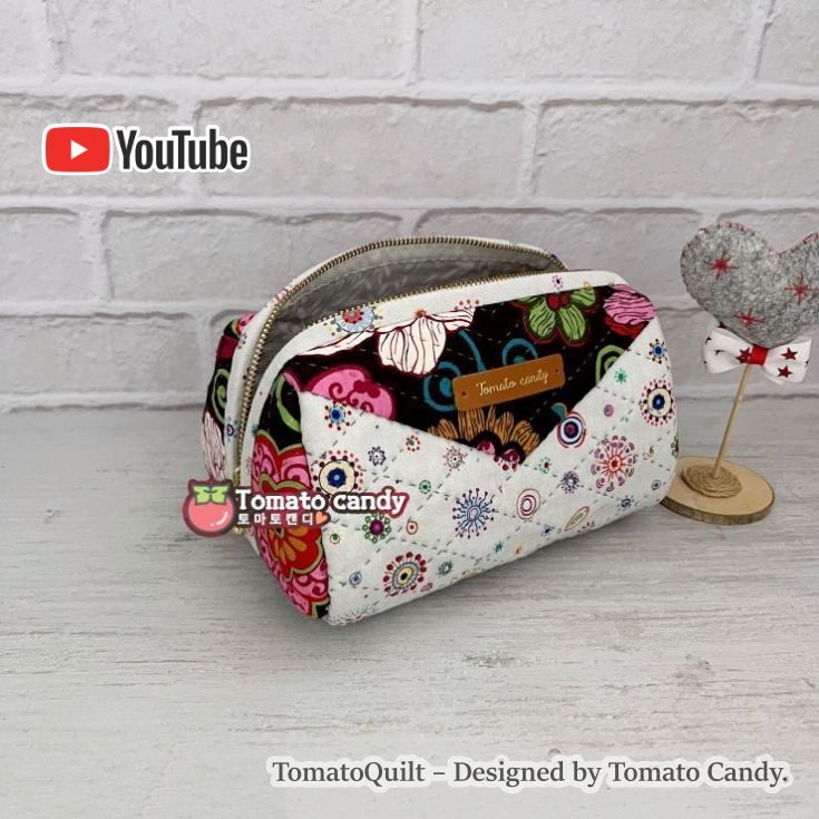 No.093 Fabric Big pouch (Wide). Hand Sewing Pattern Only, YouTube Tutorial, No Written Instructions, Instant Download PDF.