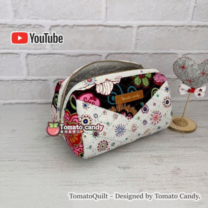 No.093 Fabric Big pouch (Wide). Hand Sewing Pattern Only, YouTube Tutorial, No Written Instructions, Instant Download PDF.