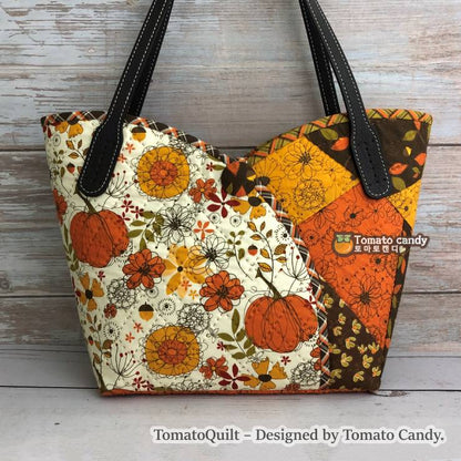 No.101 Patchwork shopper bag, Hand Sewing Pattern Only, YouTube Tutorial, No Written Instructions, Instant Download PDF.