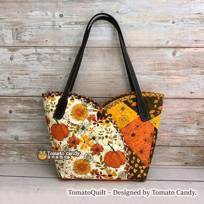 No.101 Patchwork shopper bag, Hand Sewing Pattern Only, YouTube Tutorial, No Written Instructions, Instant Download PDF.