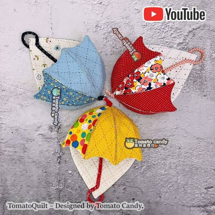 No.102  Umbrella shape wall storage organizer. Hand Sewing Pattern Only, YouTube Tutorial, No Written Instructions, Instant Download PDF.