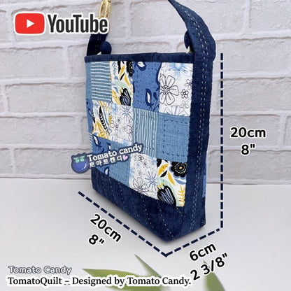 No.120 Small patchwork hand bag, Hand Sewing Pattern Only, YouTube Tutorial, No Written Instructions, Instant Download PDF.