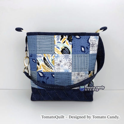 No.120 Small patchwork hand bag, Hand Sewing Pattern Only, YouTube Tutorial, No Written Instructions, Instant Download PDF.