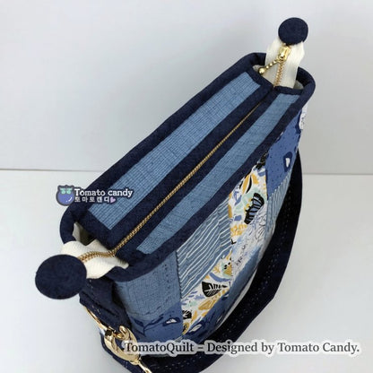 No.120 Small patchwork hand bag, Hand Sewing Pattern Only, YouTube Tutorial, No Written Instructions, Instant Download PDF.