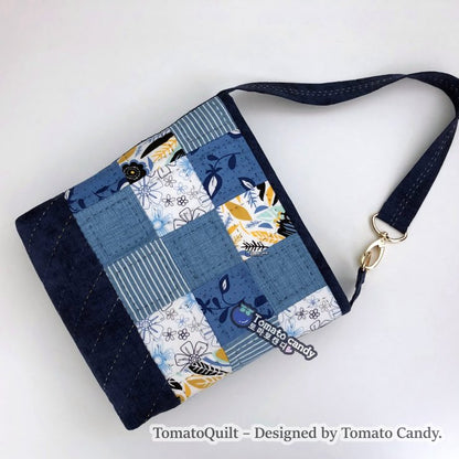 No.120 Small patchwork hand bag, Hand Sewing Pattern Only, YouTube Tutorial, No Written Instructions, Instant Download PDF.