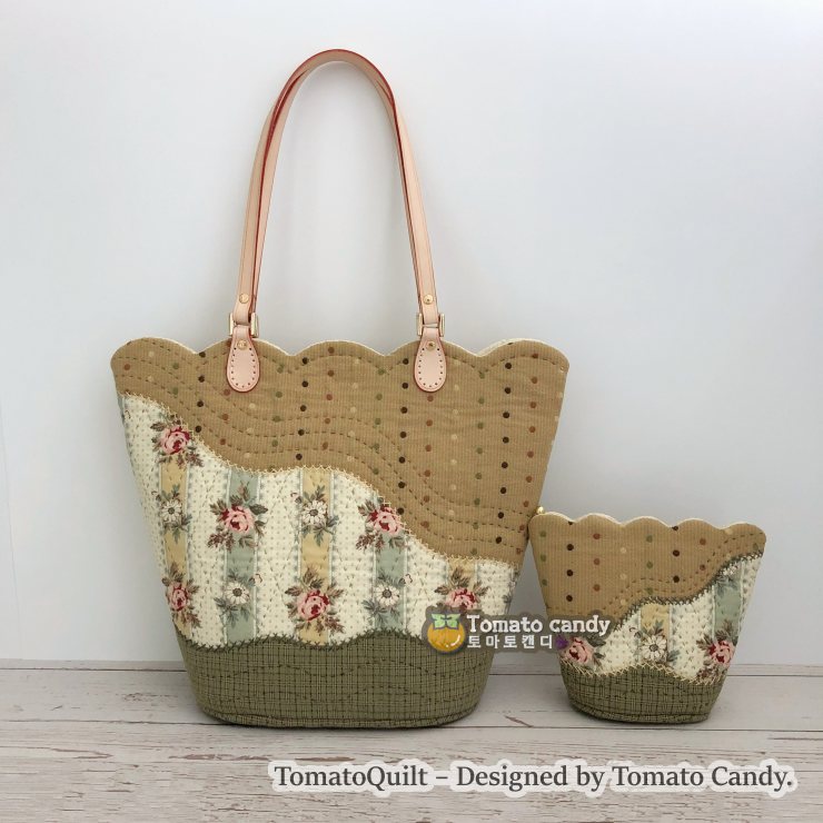 No.122 Wave tote bag & pouch. Hand Sewing Pattern Only, YouTube Tutorial, No Written Instructions, Instant Download PDF.