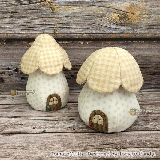 No.126 Mushroom Decor 2 types sewing pattern. Hand Pattern Only, YouTube Tutorial, No Written Instructions, Instant Download PDF.