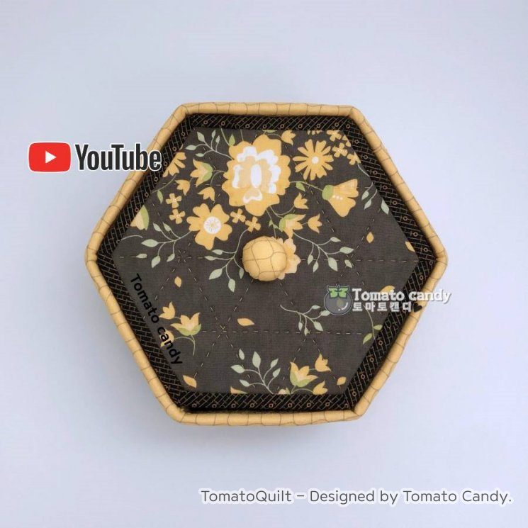 No.139 Hexagonal compartment box, Hand Sewing Pattern Only, YouTube Tutorial, No Written Instructions, Instant Download PDF.