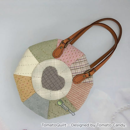 No.149 Round Small Handbag pattern. Hand Sewing Pattern Only, YouTube Tutorial, No Written Instructions, Instant Download PDF.