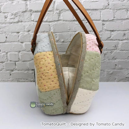 No.149 Round Small Handbag pattern. Hand Sewing Pattern Only, YouTube Tutorial, No Written Instructions, Instant Download PDF.